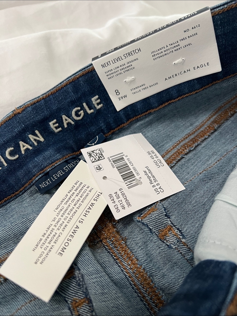 NWT American Eagle Outfitters Women's Dark Blue Super Low Rise Jegging 8 / 29 - Picture 5 of 7